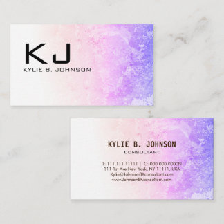 Modern Elegant Glitter Flake Initial Professional Business Card