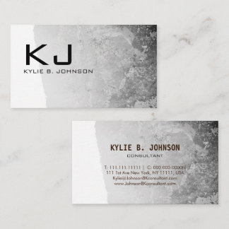 Modern Elegant Glitter Flake Initial Professional Business Card