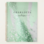 Modern, elegant, glitter, green-silver planner<br><div class="desc">Modern,  glitter,  elegant planner.
Just edit your product in a few minutes. You can change the font/size/colour and position using "further personalise".</div>