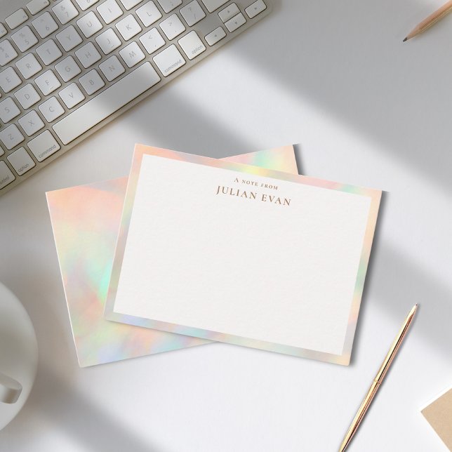 Modern Elegant Glitter Holographic Border Card (Modern Elegant Glitter Holographic Border Notecard)