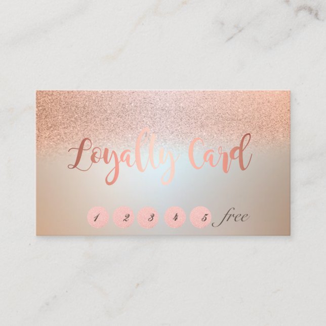 Modern Elegant Glitter Loyalty Card (Front)