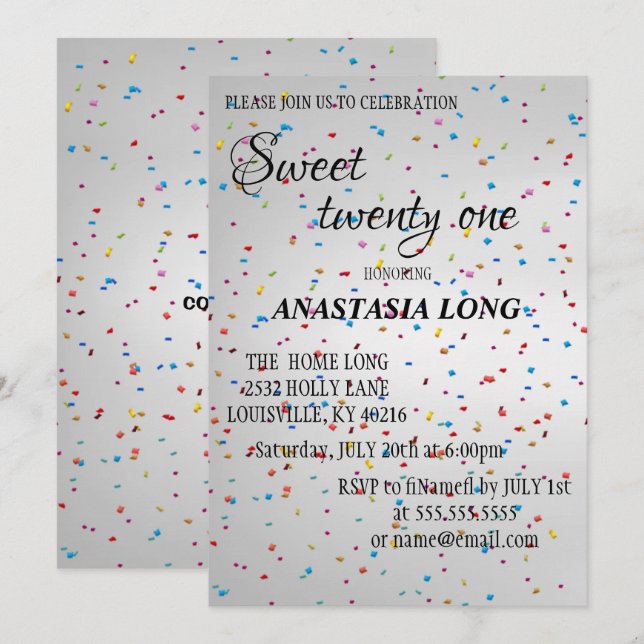Modern, Elegant  Glitter Save The Date (Front/Back)
