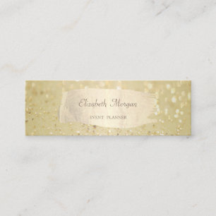 Modern Elegant Glittery ,Gold Brush Stroke Mini Business Card