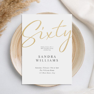Modern Elegant Gold 60th Birthday Invitation