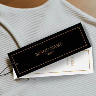 Modern Elegant Gold Black and white Hang Tags