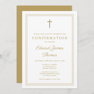 Modern Elegant Gold Border Confirmation Invitation
