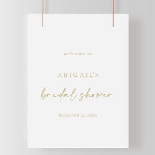 Modern Elegant Gold Bridal Shower Welcome Poster