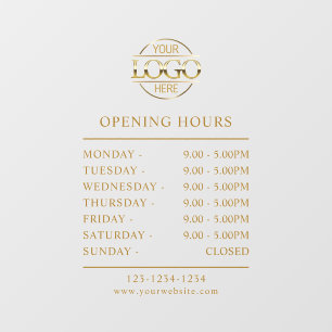 Modern Elegant Gold   Business Opening Hours Logo