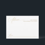 Modern Elegant Gold Calligraphy Wedding Advice Card<br><div class="desc">Elegant & Modern Gold Calligraphy Wedding Advice Card : This card has blank space for your guests to fill in advice or wishes. It features gold romantic calligraphy and a modern look.</div>