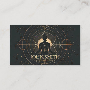 Modern Elegant Gold Chakra Spiritual Energy Yoga  Business Card