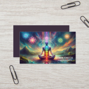 Modern Elegant Gold Chakra Spiritual Energy Yoga  Business Card