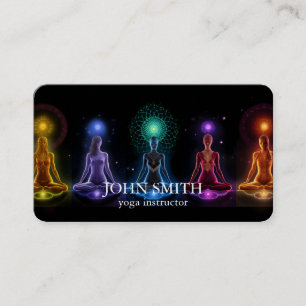 Modern Elegant Gold Chakra Spiritual Energy Yoga  Business Card