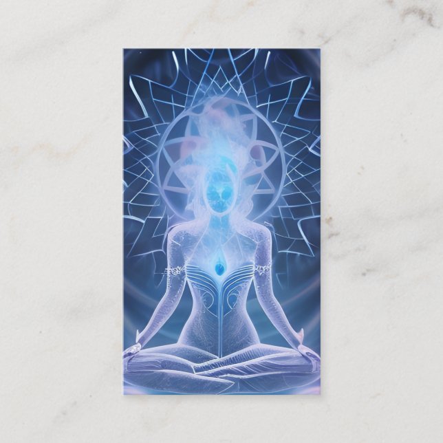 Modern Elegant Gold Chakra Spiritual Energy Yoga  Business Card (Front)