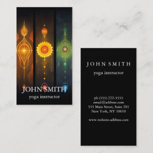 Modern Elegant Gold Chakra Spiritual Energy Yoga Business Card