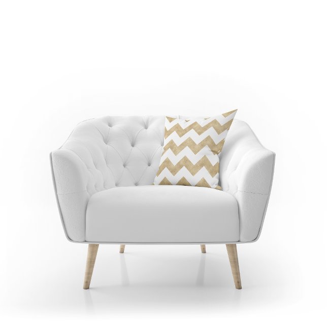 Modern Elegant Gold Chevron Pattern Cushion (Creator Uploaded)