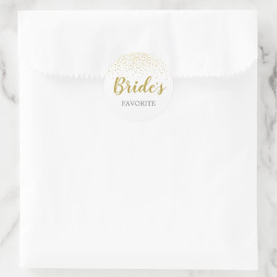 Modern Elegant Gold Confetti Goodie Bag Label