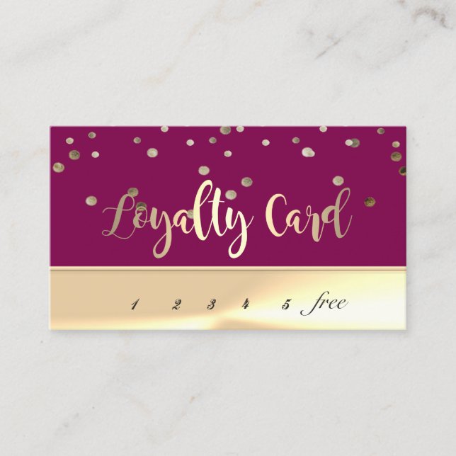 Modern Elegant Gold Confetti Loyalty Card (Front)