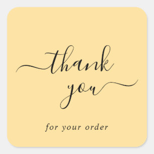 Modern Elegant Gold Customer Business Thank You Square Sticker