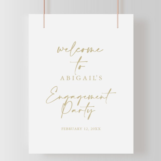 Modern Elegant Gold Engagement Party Welcome  Poster (Creator Uploaded)