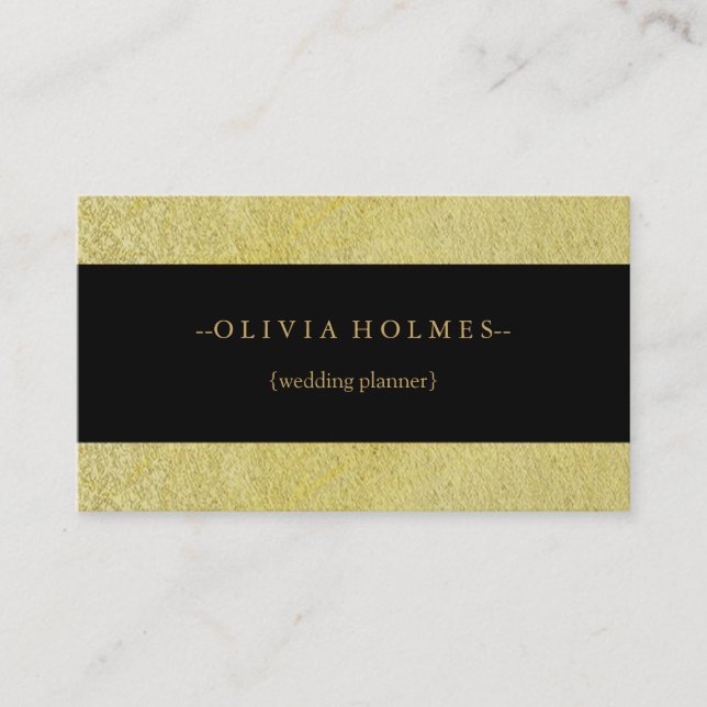 Modern Elegant Gold Foil Metal Professional Busine Business Card (Front)