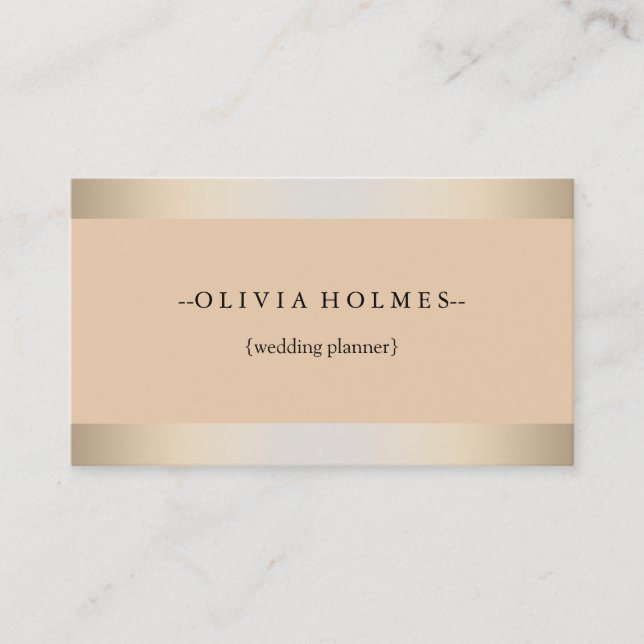 Modern Elegant Gold Foil Metal Professional Business Card (Front)