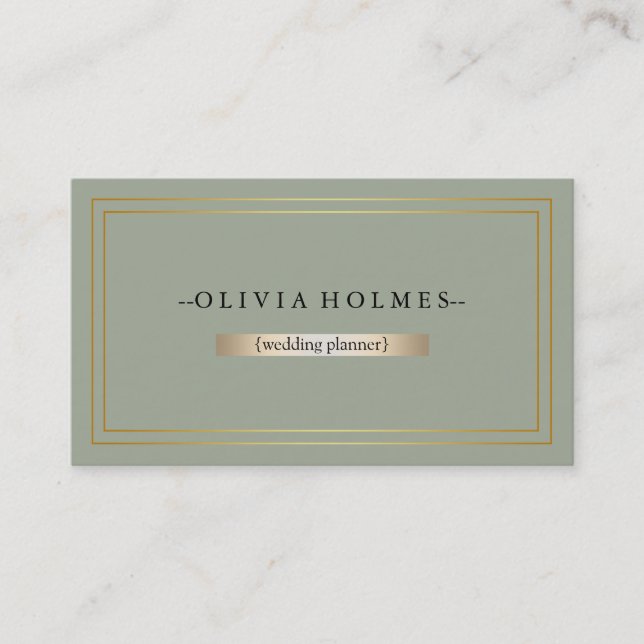 Modern Elegant Gold Foil Metal Professional Business Card (Front)