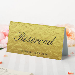 Modern Elegant Gold Foil Script Wedding Reserved