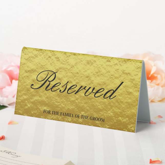 Modern Elegant Gold Foil Script Wedding Reserved (In SItu (Wedding))