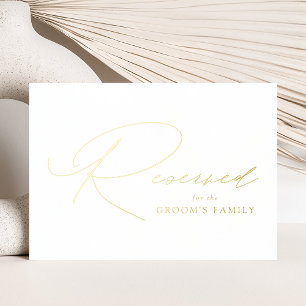 Modern Elegant Gold Foil Wedding Reserved Sign