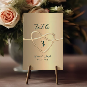 Modern Elegant Gold Foil Wedding Table Number