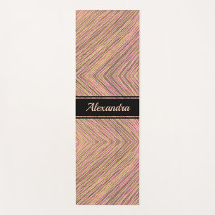 Modern Elegant Gold Glitter Personalised Stripes Yoga Mat