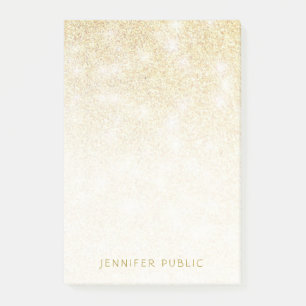 Modern Elegant Gold Glitter Template Minimalist Post-it Notes