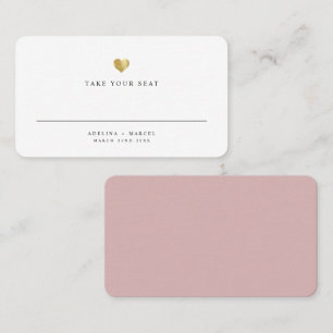 Modern Elegant Gold Heart Wedding Table Place Card