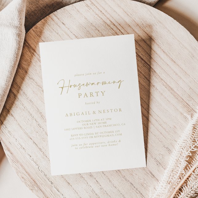 Modern Elegant Gold Housewarming Party  Invitation (Creator Uploaded)