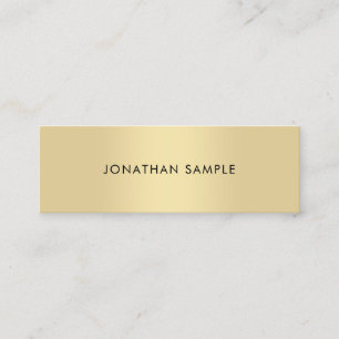 Modern Elegant Gold Look Cool Minimalist Plain Mini Business Card