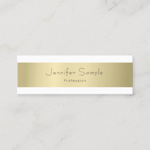 Modern Elegant Gold Look Simple Plain Professional Mini Business Card