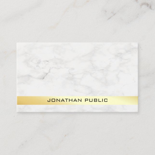 Modern Elegant Gold Marble Template Professional Business Card (Front)