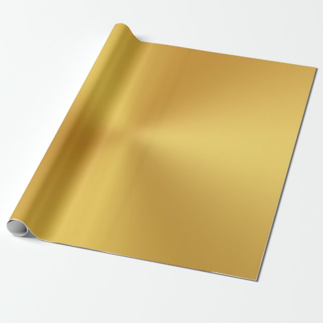 Modern Elegant Gold Metallic Wrapping Paper (Unrolled)