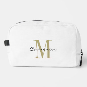 Modern Elegant Gold Monogram Personalized Dopp Kit