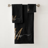 Modern elegant Gold Monogram Script Name