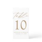 Modern Elegant Gold Script Wedding Table Number