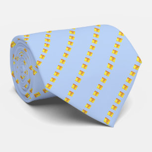 Modern Elegant Gold Squared Stripes on Light Blue Tie