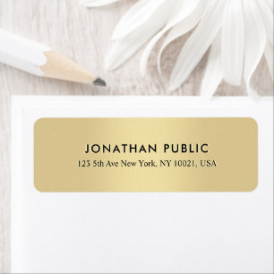 Modern Elegant Gold Template Return Address Label