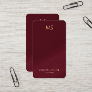 Modern Elegant Gold Text Monogram Vertical Luxury Business Card