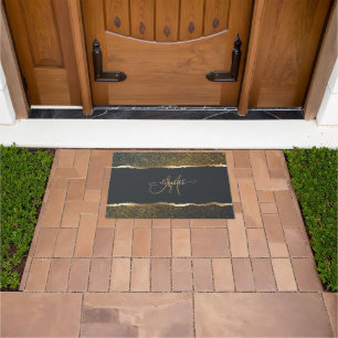 Modern Elegant Gold Touch Monogram Doormat