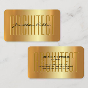 Modern Elegant Gold Typography Script Architect Business Card