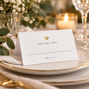 Modern Elegant Gold Wedding Table Blush Place Card