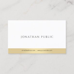 Modern Elegant Gold White Professional Simple Business Card