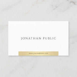 Modern Elegant Gold White Simple Professional Business Card