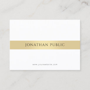 Modern Elegant Gold White Template Minimalist Business Card